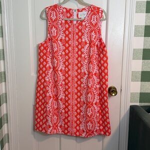 NWT Lilly Pulitzer Orange and White Edita Dress Size 14